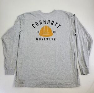 Carhartt Long Sleeve T-shirt Men Size 2XL Tall Grey